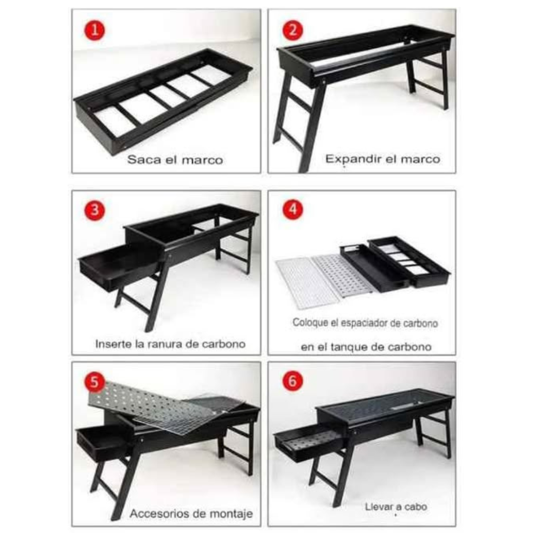 PARRILLA PORTATIL DE ACERO INOXIDABLE